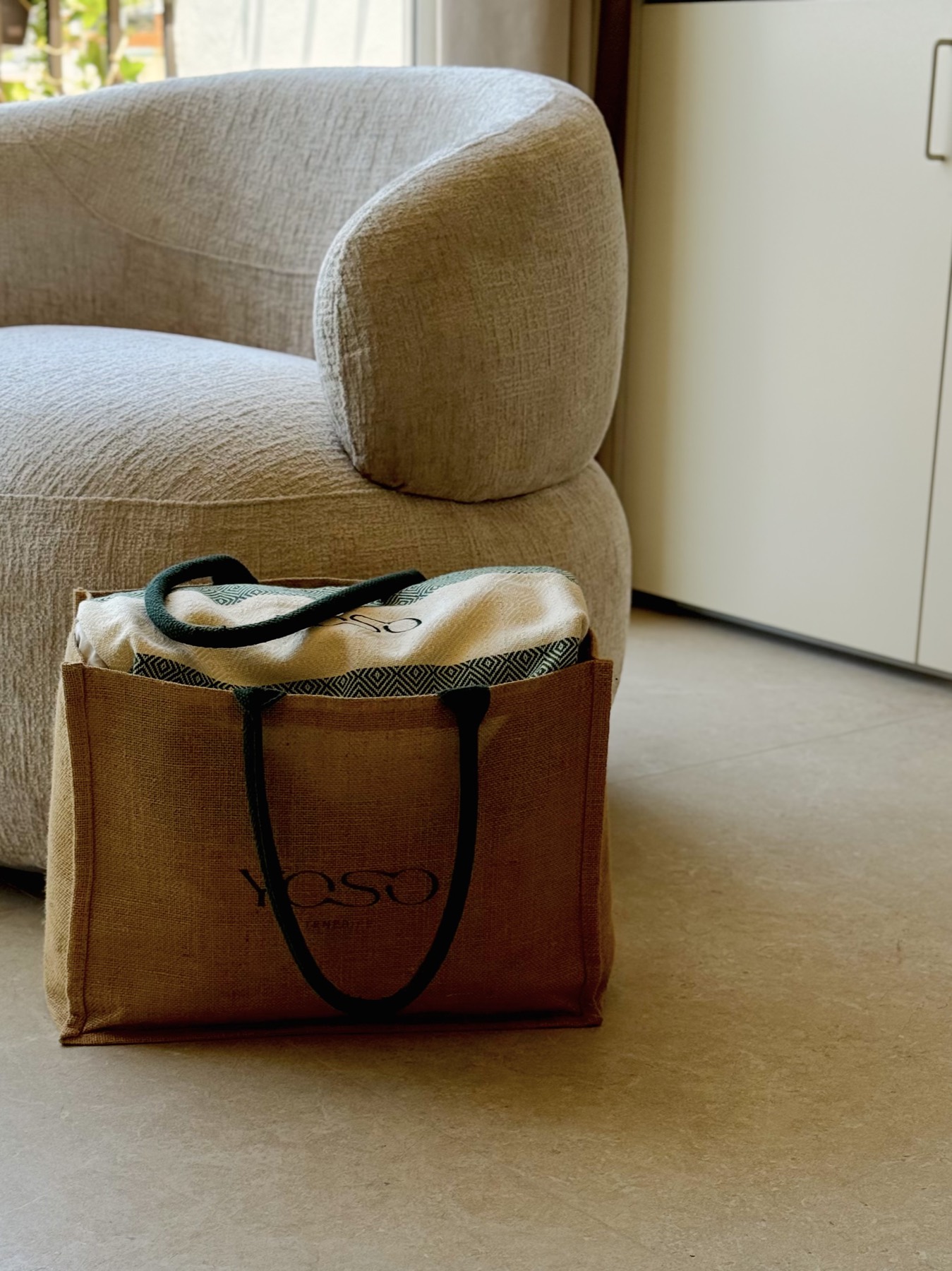 YOSO jute beach bag