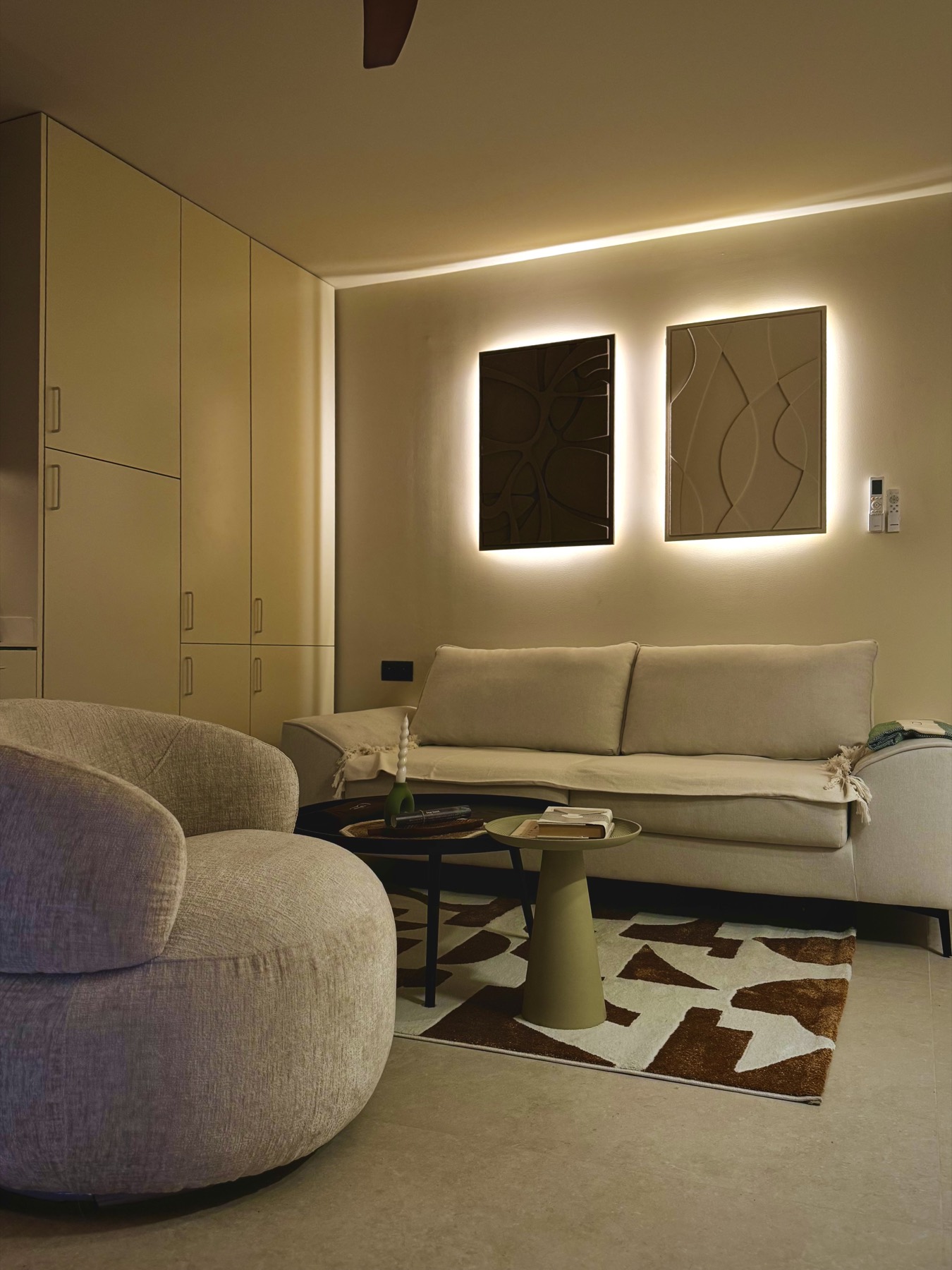 Evening light in the living room